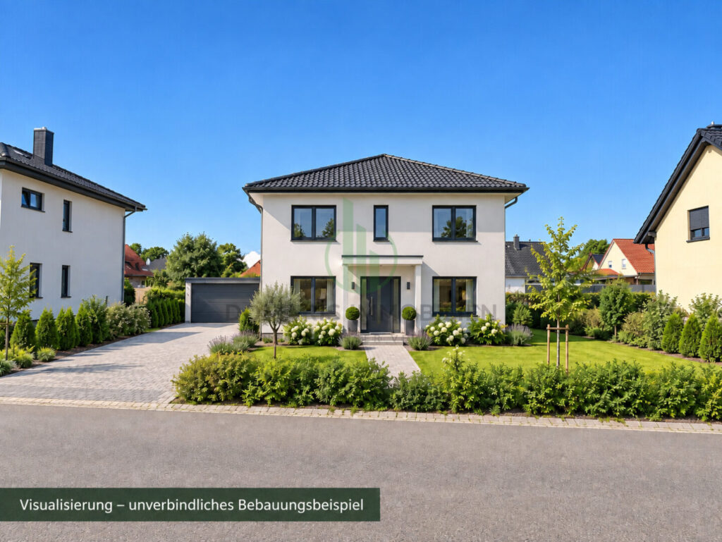 KI-Visualisierung – unverbindliches Bebauungsbeispiel