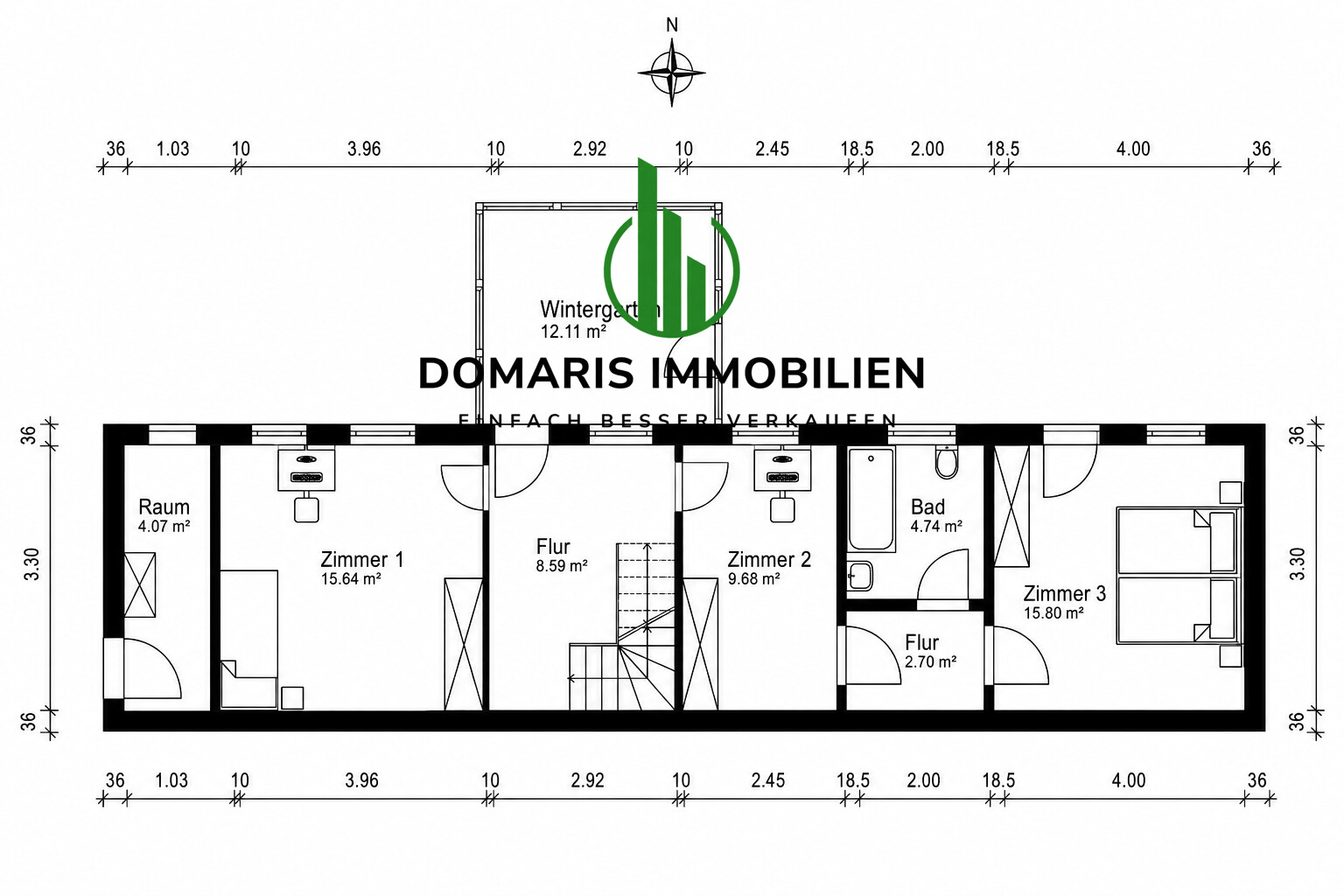 Grundris EG Vermietetes Wohnhaus