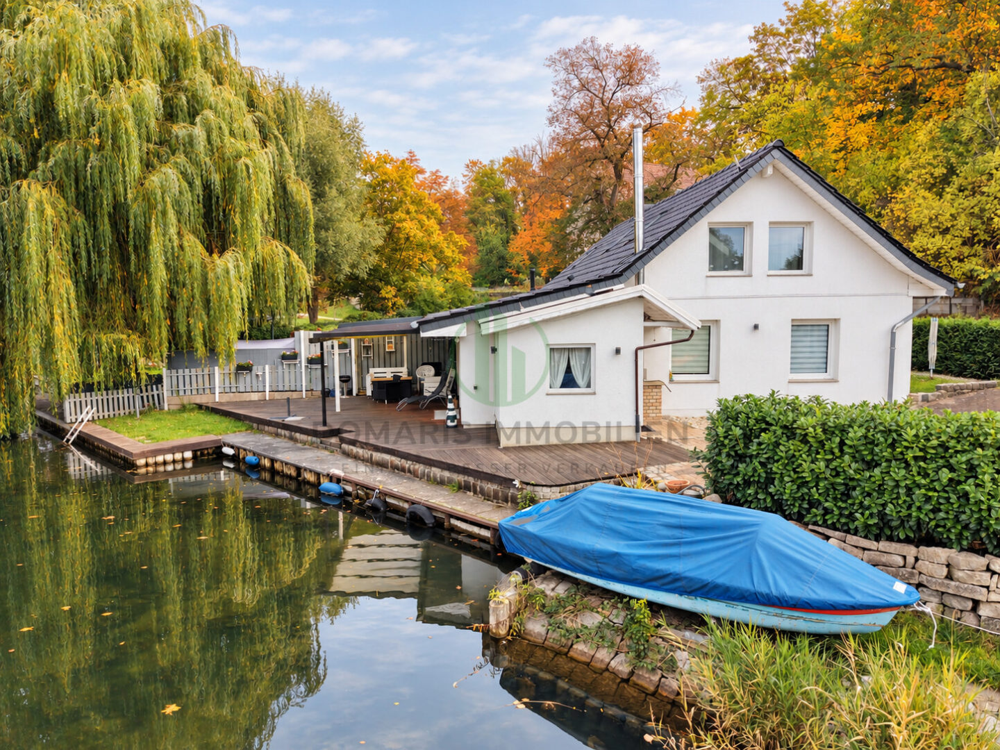 Hausansicht direkt am Wasser