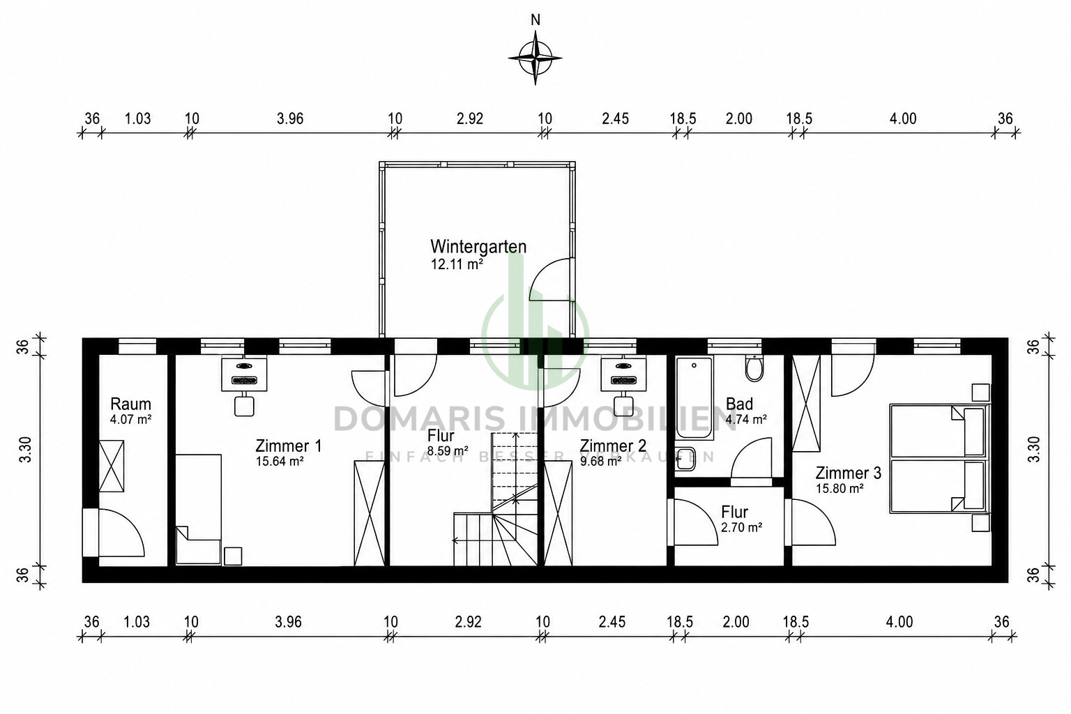 Grundris EG Vermietetes Wohnhaus