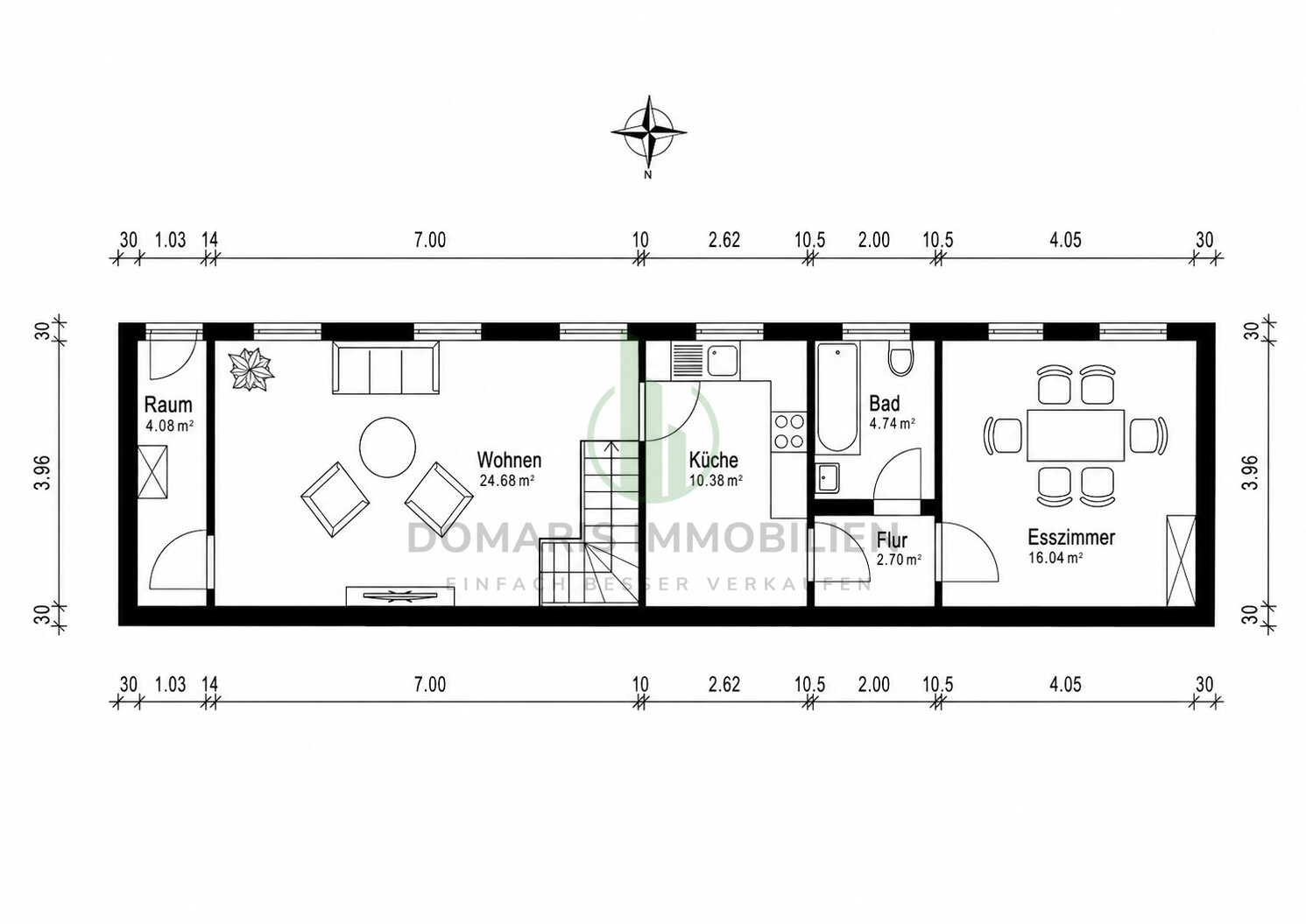 Grundris OG Vermietetes Wohnhaus